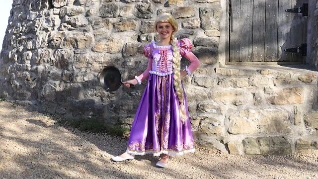 FUN3375CH Premium Rapunzel Costume Dress for Girls