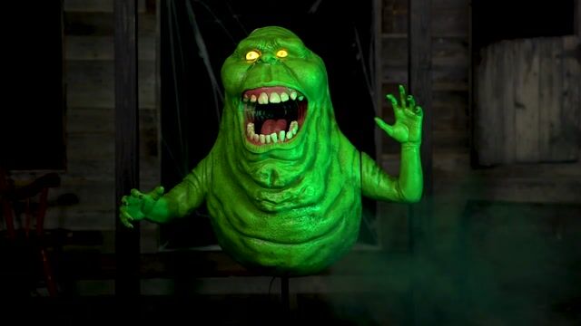 Add a touch of nostalgia and fun to your Halloween with this exclusive Animated Ghostbusters Slimer Decoration. This iconic character from the beloved Ghostbusters franchise will delight both fans of the classic movie and trick-or-treaters alike.