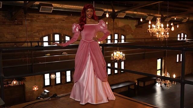 FUN4697AD Disney Ariel Pink Dress Costume for Adults