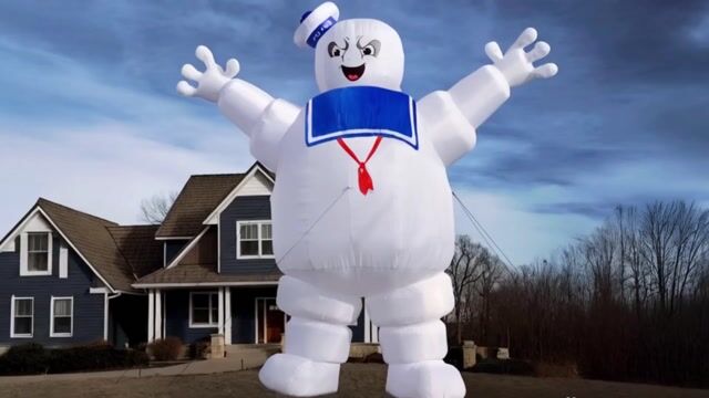 Go big with this towering 50ft Inflatable Stay Puft Marshmallow Man! A larger-than-life Ghostbusters icon, this massive menace is sure to make your Halloween display legendary with its spooky charm and supernatural size.