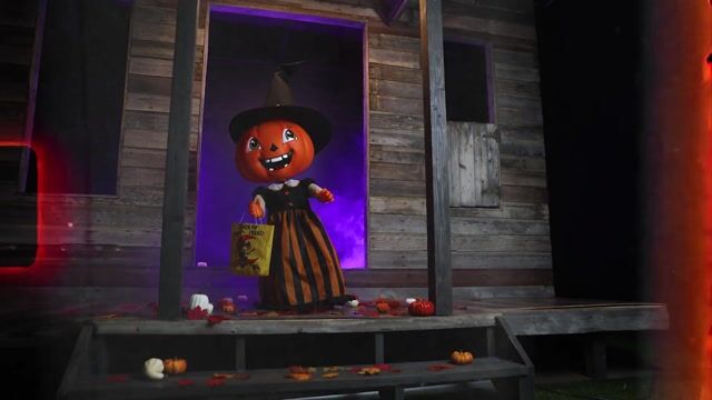 FUN99199 4 Ft Gourdgeous the Pumpkin Witch Animatronic Decoration