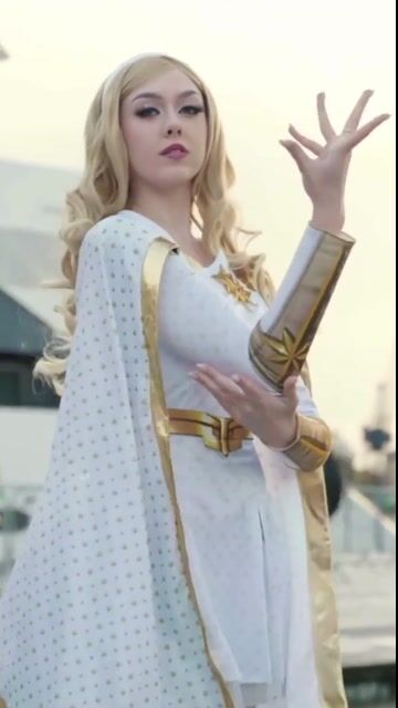 Shine bright in The Boys Starlight Deluxe Women's Costume! Unleash your inner superhero with this electrifying ensemble.
