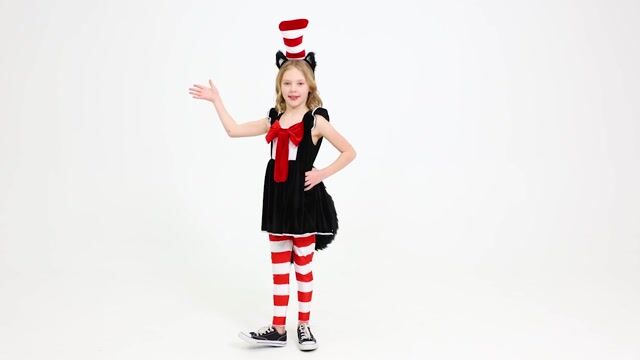 Let your kid dress up as their favorite quirky cat with our exclusive Cat in the Hat Costume Dress for Girls! This costume is great for book character days, costume parties and Seuss celebrations!