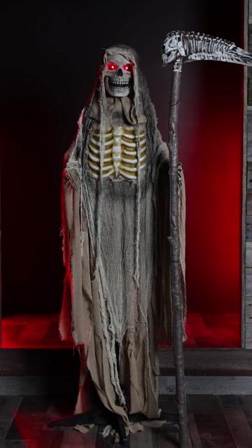 Turn your home into a haunted underworld of fright when you add this exclusive 5.5FT Barrowman the Warding Reaper Animatronic Decoration to your Halloween display this year!