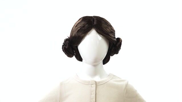JWC3027 Princess Leia Wig Child 360 Rotation