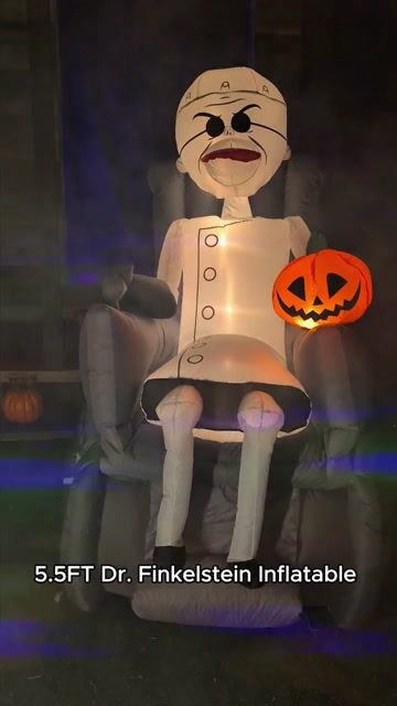 Bring Halloween Town to life with the 5.5FT Nightmare Before Christmas Dr. Finkelstein Inflatable Decoration. It is perfect for spooky yard displays!