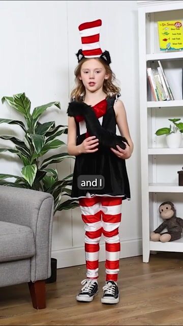 Bring the mischievous magic of this iconic cat to life when your kid wears our exclusive Girl's Cat in the Hat Costume Dress! This fun and playful costume is perfect for sparking imagination at parties, Halloween, or dress-up adventures!