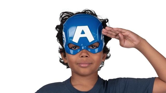 JWC1163 Captain America Youth Mask 360 Gif Rotation
