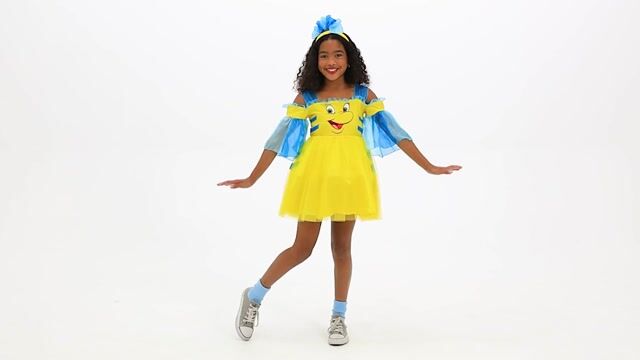 FUN4949CH Disney Flounder Costume Dress for Girls