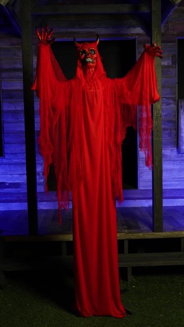 FUN99793 7FT Malakar the Crimson Animatronic Demon Decoration