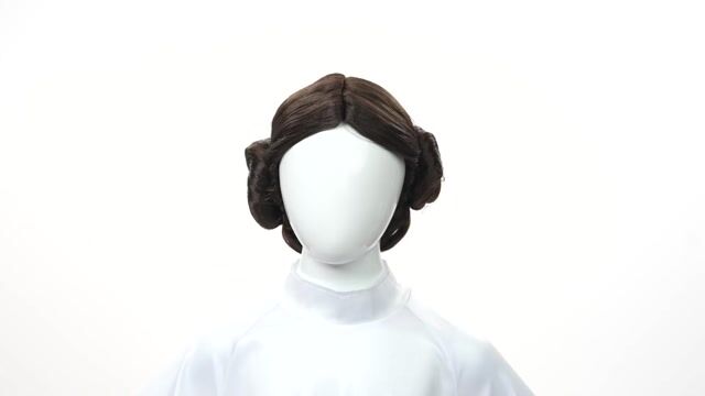 JWC3028 Princess Leia Wig Adult 360 Rotation