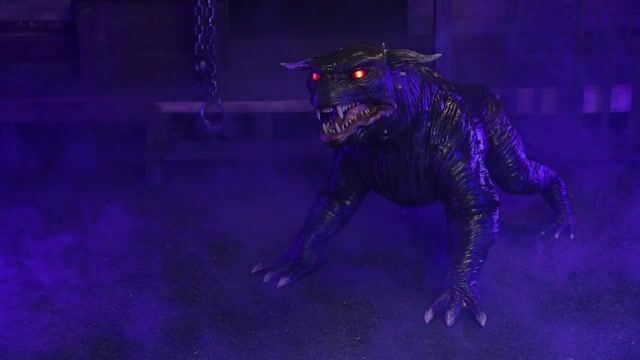 Straight from the Temple of Gozer, this exclusive 2.75FT Ghostbusters Animatronic Terror Dog Decoration brings the Ghostbusters villain to life with creepy sound effects, glowing eyes, and realistic motion.