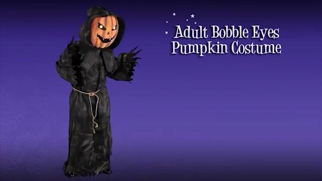 That pumpkin is up to wickedness! This Adult Bobble Eyes Pumpkin Costume is an eerie costume for adults to wear.